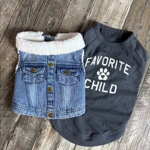 BUNDLE 2 Sherpa Lined Dog Jean Jacket IMNCY ISSAC MIZRAHI- Denim. GRAYSON 
Dog